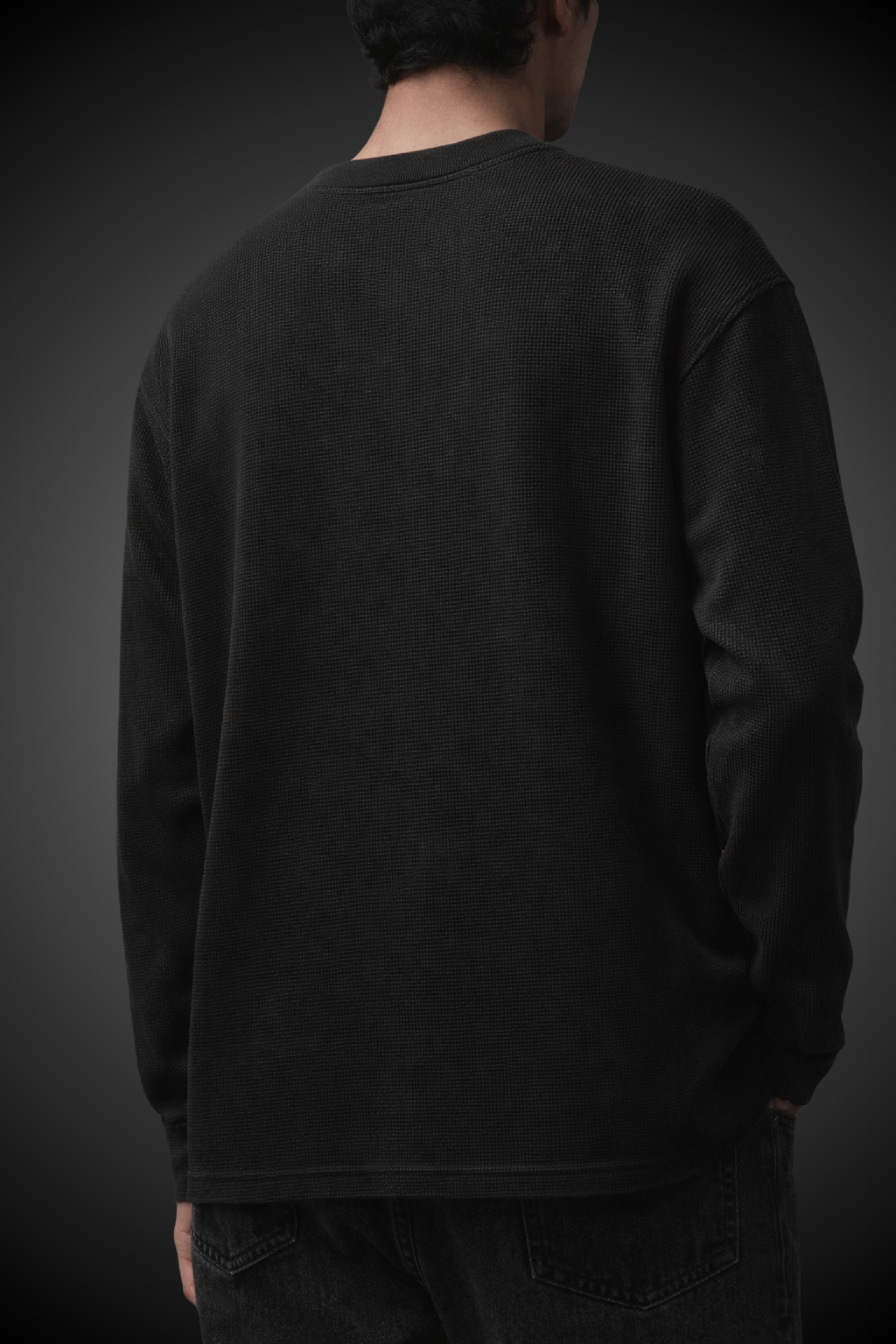 Black Waffle Oversized T shirt